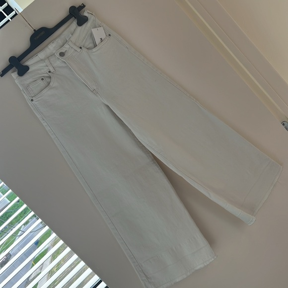 H&M Culotte Jupe-Culotte High Waist White Jeans Size 27 - Picture 10 of 17